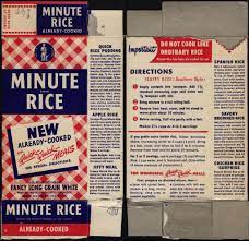 General Foods Minute Rice New Box 1949 Minute Rice Barbie Food General Foods