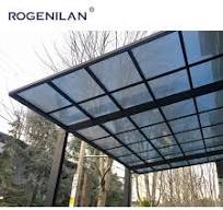 Estructura de aluminio resistente, cochera para exteriores, impermeable,  techo arqueado, cochera, techo fijo, cobertizo adjunto, refugio