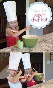 So Adorable The Kids Will Want To Help Out In The Kitchen If They Get To Wear These Easy To Make Paper Chef S Hat Paper Chef Hats Chef Hats For Kids Chefs Hat
