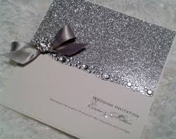 Silver Glitter Wedding Invitation With Bow Tarjetas De Invitacion Invitaciones Tarjetas