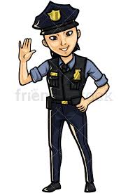 Asian Policewoman Cartoon Vector Clipart Friendlystock Police Cartoons Vector Female Police Officers