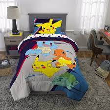 As your child outgrows his or her baby cot, and/or is ready to move into a new bedroom, it's a great time to look for fun kids' bedding like pokemon pikachu bed sheets for the new bed. Pokemon Pikachu Charmander Squirtle And Bulbasaur Twin Comforter Sheet Set 4 Piece Bed In A Bag Walmart Com Walmart Com