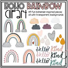 Ice cream clipart,rainbow ice cream. Boho Rainbow Clipart Boho Decor By The Flexible Teacher Store Tpt