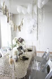 Well That S Definitely One Way To Metallic Up Your Event Have A Sequined Tablecloth Glitter Party New Years Eve Party New Years Party