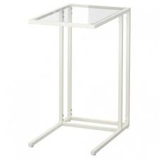 طاولة لابتوب زجاج لون ابيض