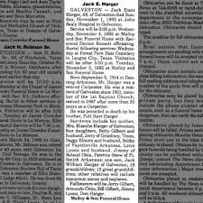 Obituary for Jack Enos Harger