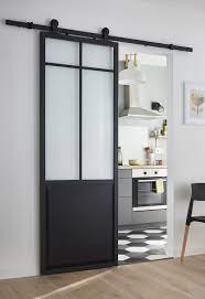 Porte Atelier Coulissante Avec Verre Arme Leroy Merlin Cuisine Couloir Cuisine Americaine Porte Coulissante
