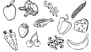 Coloring with vegetables and fruits. Type Healthy Food For Eating Coloring Pages Coloring Sun