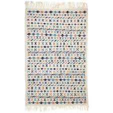 1,10m x 1,85m großer berber teppich aus. Teppich Kelim 135x205 Cm Weiss Blau Braun Handgewebt Wolle Tunesien