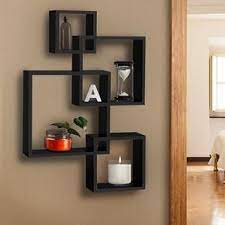 Set Of 4 Decorative Wood Floating Wall Shelf Display Home Bathroom Shelves Black Wish Floating Shelves Wooden Wall Shelves Decorating Shelves
