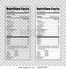 nutrition facts vector photo free trial bigstock