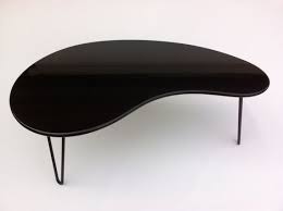Black Mid Century Modern Coffee Table Kidney Bean Shaped Etsy Coffee Table Modern Coffee Tables Black Coffee Tables