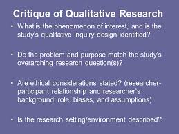 In an earlier paper, 1 we presented an introduction to using qualitative research methods in pharmacy practice. Reviewing And Critiquing Research Ppt Video Online Download
