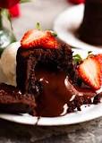 What is the center of a lava cake made of?