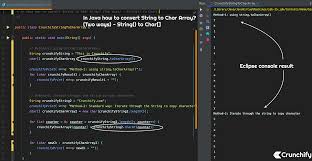 I'm creating a program which generates a random password, part of this includes 3 random uppercase characters from the alphabet. In Java How To Convert String To Char Array Two Ways String To Char Crunchify