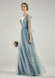 Blue Wedding Dress Long Sleeve Dusty Blue Bridesmaid Dress Etsy Wedding Dress Long Sleeve Dusty Blue Bridesmaid Dresses Dresses