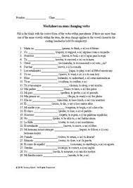 spanish stem changing verbs no prep worksheet plus distance learning option verb practice verb worksheets distance learning