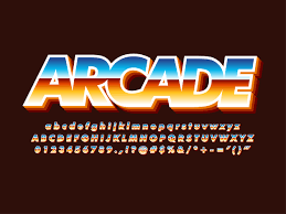 80s arcade dlc is a blast from the past! Fuente Del Juego 80s Retro Futurism Arcade 555518 Vector En Vecteezy