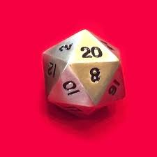 Legendary Gold D20 Dice Metal Single 20 Sided Dice Metal D20 Dice Gold Metal