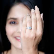 Cushion Cut Moissanite Solitaire Engagement Ring with Split Shank