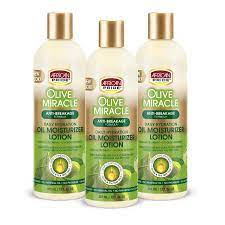 African pride formulators have worked tirelessly and successfully to find ways to incorporate this purified form in the new olive miracle hair care line to achieve dramatic results! Amazon Com African Pride Olive Miracle Hair Moisturizing Lotion 3 Pack Enriched With Olive And Tea Tree Oil To Prevent Damage And Seal In Moisture 12oz Beauty