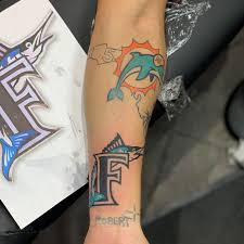 They need to be tattooed very closely. Oxygen Ink Tattoo Studio Top Still Healing Unfinished Bottom Fresh Miami Dolphins Marlins And Soon The Rest Of The Fl Teams Facebook