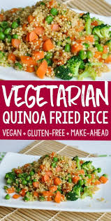 Vegetarian Quinoa Fried Rice With Broccoli Peas And Carrots Recipe Quinoa Fried Rice Fried Rice Vegetarian Quinoa