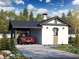 проекты домов с мансардой и гаражом для узких участков 242c 2 Udobnyj Hoz Blok Dlya Nebolshogo Uchastka Ploshad 44 6 M2 Alfaplan Ru Dom Proekty Nebolshih Domov Proekty Domov Kottedzhej
