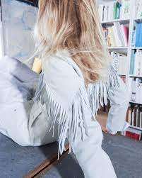 Wing It Our Fringe White Leather Jacket In Eurowomandk