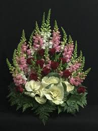 Stunning Arrangement That Sets Off The Focal Flowers Decorative Kale Arre Flower Arrangements Simple Funeral Flower Arrangements Large Flower Arrangements