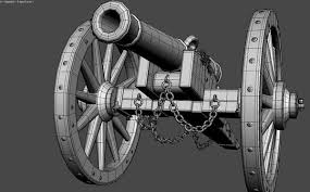 Field Cannon 3d Model In 2020 Cannon 3d Model Metal Yard Art