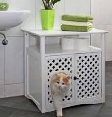 Un Meuble Pour Cacher La Litiere Du Chat Et Avec Quelques Trous Pour Favoriser L Aeration Et Eviter Les Mauvaises Odeurs Cacher Les Litieres Son Chat Cacher