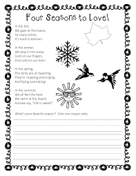 Poem For Shared Reading Four Seasons Seasons Poem Shared Reading Poems Poetry For Kids