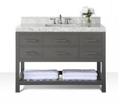 Bath & makeup hybrid vanity in white w/. Ancerre Designs Vts Elizabeth 48 Sg Cw Elizabeth 48 Inch Bath Vanity Set In Sapphire Gray With Italian Carrara White