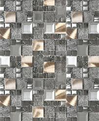 Glass Metal Gray Copper Mosaic Backsplash Tile Backsplash Com Mosaic Backsplash Kitchen Copper Mosaic Backsplash Mosaic Backsplash