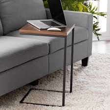 Mainstays Side C Table Canyon Walnut Finish Walmart Com In 2020 C Table Coffee Table Walnut Finish