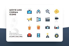 Download Cinema Flat Icon Pack Graphic By Goodware Std Creative Fabrica PSD Mockup Templates