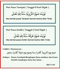 Lafadz bacaan doa niat puasa tarwiyah yang benar sesuai sunnah pada tangal 8 dzulhijjah dalam bahasa arab, latin, dan puasa tarwiyah dilaksanakan satu hari saja yakni pada tanggal 8 dzulhijjah. Facebook
