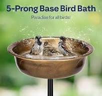 Amazon.com: VIVOHOME Polyresin Bird Bath Bowl with Metal ...