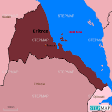 Eritrea is located in the horn of africa and bordered to the northeast and east by the red sea, to the west and northwest by sudan, to the south by ethiopia eritrea is divided into six provinces (awraja): Stepmap Eritrea Landkarte Fur Africa