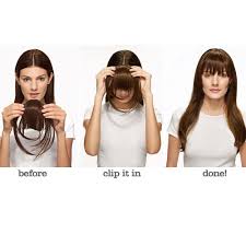 Use this piece as a full fringe, side swept bang, angled fringe, crown filler and much more! Hairdo Jessica Simpson Bangs Tru2life Clip In Fringe With Wisps Hair Extensions I Glamour Com