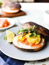 Scottish Smoked Salmon Bagel With Scrambled Eggs Kitchen Confidante Smoked Salmon Salmon Bagel Smoked Salmon Bagel