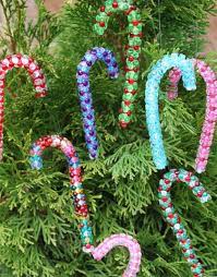 These tissue paper candy cane ornaments are perfect for toddlers to make. How To Make A Beaded Candy Cane Ornament Feltmagnet