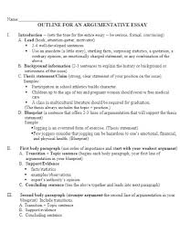 As online learning becomes more common and more and more williamson seems to have agreed with them and declared his eligibility for the ncaa draft later that in fact, roughly a third of student athletes surveyed stated that receiving a salary while in college. 9 Argumentative Essay Outline Examples Conclusion Structure Thesis Examples