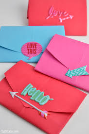 homemade envelope with a heart shape