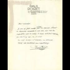 Poiret Cher Monsieur Lettre De Paul Poiret Circa 1930 Paul Poiret Paul Monsieur