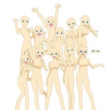 Friends Anime Group Base Anime Poses Reference Drawing Base Caricature artists in singapore drawing cartoon for wedding, birthday, farewell, retirement, boss, family etc. anime group base anime poses reference