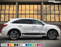 Sticker Decal Side Racing Stripes For Acura Mdx 2016 2018 Suv Sport Design Led Light Xenon Roof Rack Acura Mdx Racing Stripes Baby Car Seats
