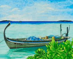 Maldivian Fishing Boat Painting By Rani S Manik