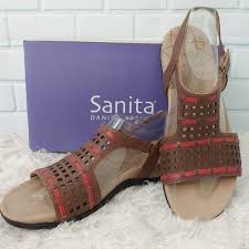 Sanita Brown Red Catalina Caprice Sandals Size 42 Nwt